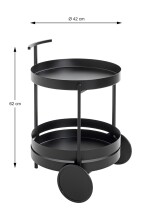 Servierwagen >37582< in schwarz, Metall - 62x42cm (HxD)