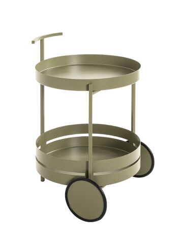 Servierwagen >37982< in grün ( Schilfgrün), Metall - 62x42cm (HxD)