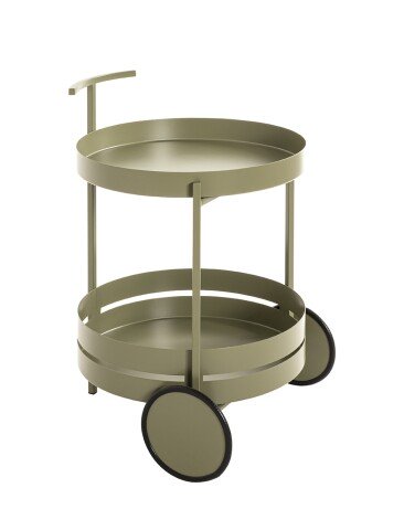 Servierwagen >37982< in grün ( Schilfgrün), Metall - 62x42cm (HxD)