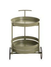 Servierwagen >37982< in grün ( Schilfgrün), Metall - 62x42cm (HxD)