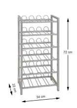 Flaschenregal >38709< in alu, Metall - 34x72x22cm (BxHxT)