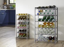 Flaschenregal >38709< in alu, Metall - 34x72x22cm (BxHxT)