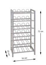 Flaschenregal >38709< in alu, Metall - 34x72x22cm (BxHxT)