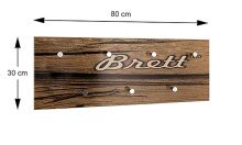 Wandgarderobe >42399< in chrom, Motiv-Brett, MDF, Metall - 80x30x6cm (BxHxT)