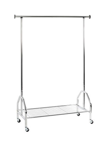Garderobenstange >43090< Rollgarderobe, in chrom, Metall - 120x165x50cm (BxHxT)