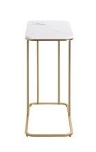 Beistelltisch >52234< in goldfarben, marmoroptik, Metall, MDF - 45x67x30cm (BxHxT)