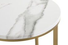 Beistelltisch >52235< in goldfarben, marmoroptik, Metall, MDF - 53x39cm (HxD)