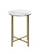 Beistelltisch >52235< in goldfarben, marmoroptik, Metall, MDF - 53x39cm (HxD)