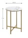 Beistelltisch >52235< in goldfarben, marmoroptik, Metall, MDF - 53x39cm (HxD)