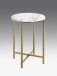 Beistelltisch >52235< in goldfarben, marmoroptik, Metall, MDF - 53x39cm (HxD)