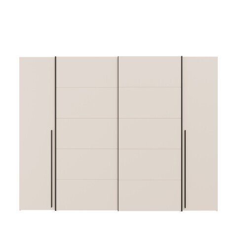Dreh-/Schwebetürenschrank >NARAGO< 2 Innenschübe, sandfarbig - 270,3x210,5x61,2cm (BxHxT)