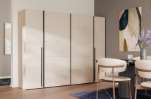 Dreh-/Schwebetürenschrank >NARAGO< 2 Innenschübe, sandfarbig - 270,3x210,5x61,2cm (BxHxT)