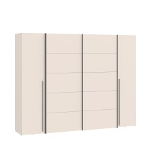 Dreh-/Schwebetürenschrank >NARAGO< 2 Innenschübe, sandfarbig - 270,3x210,5x61,2cm (BxHxT)