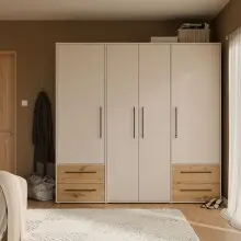 Drehtürenschrank >MOKKARIS< sandfarbig /...