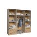 Drehtürenschrank >MOKKARIS< sandfarbig / Artisan Eiche Dekor - 205,9x200,1x58,8cm (BxHxT)