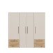 Drehtürenschrank >MOKKARIS< sandfarbig / Artisan Eiche Dekor - 205,9x200,1x58,8cm (BxHxT)