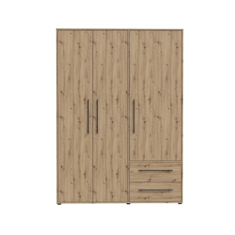 Drehtürenschrank >MOKKARIS< in Artisan Eiche Dekor - 144,4x200,1x58,8cm (BxHxT)