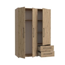 Drehtürenschrank >MOKKARIS< in Artisan Eiche Dekor - 144,4x200,1x58,8cm (BxHxT)