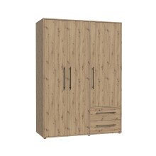 Drehtürenschrank >MOKKARIS< in Artisan Eiche Dekor - 144,4x200,1x58,8cm (BxHxT)