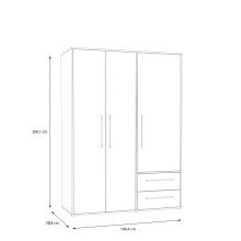 Drehtürenschrank >MOKKARIS< in Artisan Eiche Dekor - 144,4x200,1x58,8cm (BxHxT)