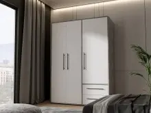 Drehtürenschrank >MOKKARIS< in Betonoptik /...