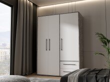 Drehtürenschrank >MOKKARIS< in Betonoptik /...