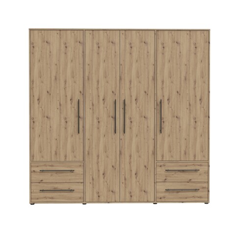 Drehtürenschrank >MOKKARIS< in Artisan Eiche Dekor - 205,9x200,1x58,8cm (BxHxT)