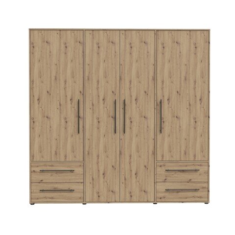 Drehtürenschrank >MOKKARIS< in Artisan Eiche Dekor - 205,9x200,1x58,8cm (BxHxT)