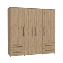 Drehtürenschrank >MOKKARIS< in Artisan Eiche Dekor - 205,9x200,1x58,8cm (BxHxT)