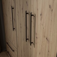 Drehtürenschrank >MOKKARIS< in Artisan Eiche Dekor - 205,9x200,1x58,8cm (BxHxT)