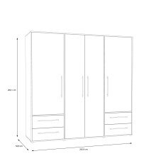 Drehtürenschrank >MOKKARIS< in Artisan Eiche Dekor - 205,9x200,1x58,8cm (BxHxT)