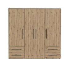 Drehtürenschrank >MOKKARIS< in Artisan Eiche Dekor - 205,9x200,1x58,8cm (BxHxT)