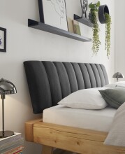 Massivholzbett >Sarja< Stauraum, Liegefläche 180x200cm, Fichte Massiv - 198x98x250cm (BxHxT)