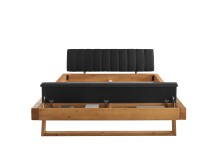 Massivholzbett >Sarja< Stauraum, Liegefläche 180x200cm, Fichte Massiv - 198x98x250cm (BxHxT)