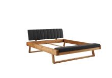 Massivholzbett >Sarja< Stauraum, Liegefläche 180x200cm, Fichte Massiv - 198x98x250cm (BxHxT)