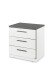 Nachtkommode >Denver< 3 Schübe, weiß/graphit - 53,6x56,4x40cm (BxHxT)