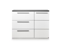 Kommode >Denver< 3 Schübe, 1 Tür, weiß Abs. Graphit - 125x95,4x38cm (BxHxT)