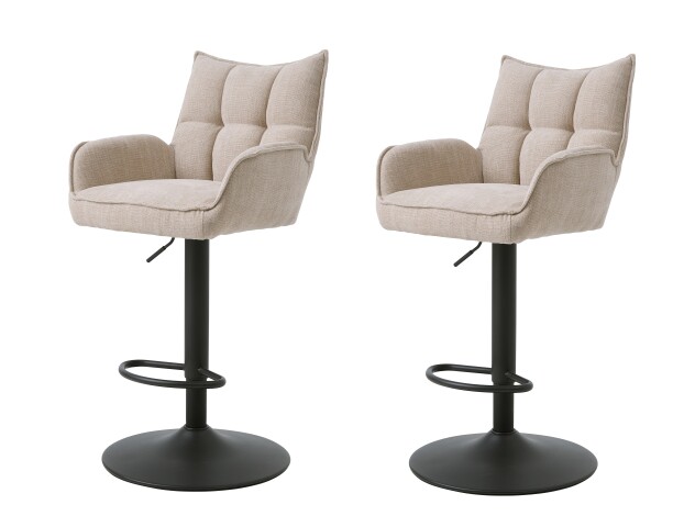 Barhocker >Marilla< (2er-Set) in leinen-beige - 52x113,5x53 (BxHxT)