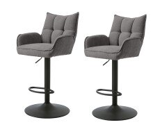 Barhocker >Marilla< (2er-Set) in graphite -...