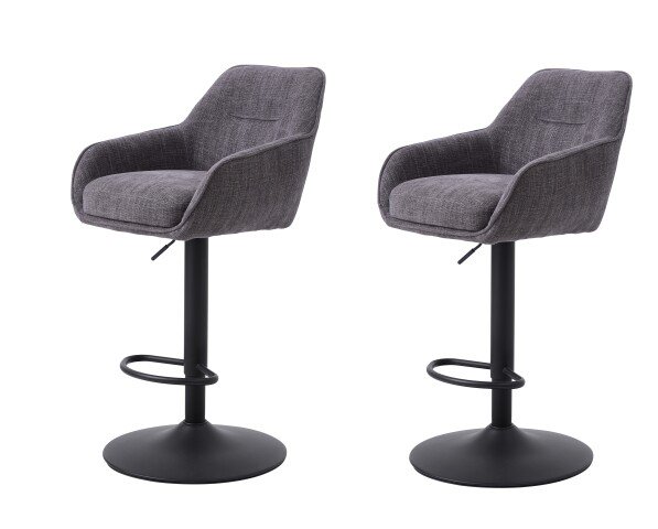 Barhocker >Avola< (2er-Set) in graphit - 52x113,5x53 (BxHxT)