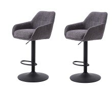 Barhocker >Avola< (2er-Set) in graphit - 52x113,5x53 (BxHxT)