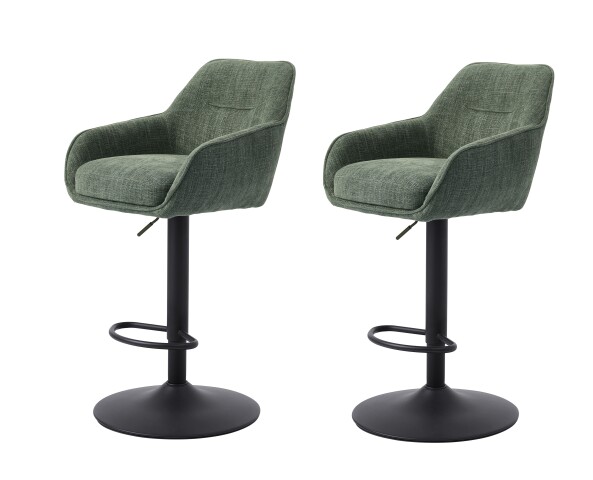 Barhocker >Avola< (2er-Set) in waldgrün - 52x113,5x53 (BxHxT)