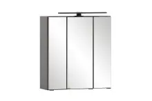 Badezimmer-Set >Lyon< (2-tlg.) in matt-grau, Graphitgrau - 60x195x35cm (BxHxT)