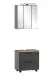 Badezimmer-Set >Lyon< (2-tlg.) in matt-grau, Graphitgrau - 60x195x35cm (BxHxT)