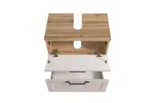 Badezimmer-Set >Lyon< (2-tlg.) in Kaschmir, Wotaneiche-Dekor - 60x195x35 (BxHxT)