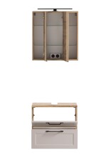 Badezimmer-Set >Lyon< (2-tlg.) in Kaschmir, Wotaneiche-Dekor - 60x195x35 (BxHxT)