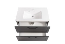 Badezimmer-Set >Lyon< (2-tlg.) in matt-grau, Graphit - 80x195x47cm (BxHxT)