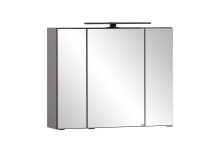 Badezimmer-Set >Lyon< (2-tlg.) in matt-grau, Graphit - 80x195x47cm (BxHxT)