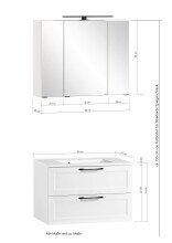 Badezimmer-Set >Lyon< (2-tlg.) in matt-grau, Graphit - 80x195x47cm (BxHxT)