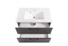 Badezimmer-Set >Lyon< (2-tlg.) in matt-grau, Graphit - 80x195x47cm (BxHxT)